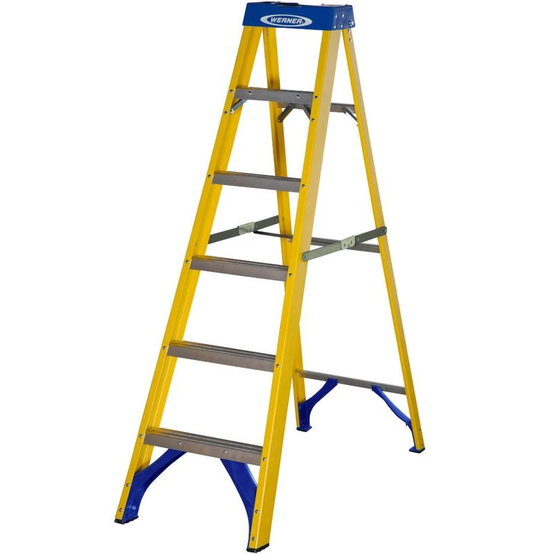 Werner 6 Tread Trade Fibreglass Step Ladder - BS 2037 EN131 Professional 3 Werner 6 Tread Trade Fibreglass Step Ladder - BS 2037 EN131 Professional