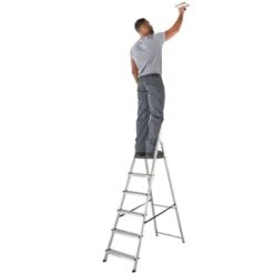 Werner 6 Tread High Handrail Stepladder - EN131 -Insulation Materials Shop 7400618 ai plasteringmale
