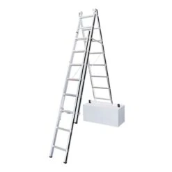 Hymer AluPro 3 Section Black Line Fixed Stabiliser Bar Combination Ladder -Insulation Materials Shop hymer alupro 3 section black line fixed stabiliser bar combination ladder 2.32m 5.11m secondary