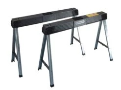 Stanley Folding Metal Leg Sawhorses - Twin Pack -Insulation Materials Shop stanley metal sawhorse angle