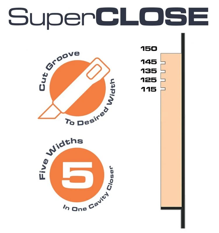 SuperCLOSE Insulated Cavity Closer 2400mm X 100-150mm - Pack Of 10 5 SuperCLOSE Insulated Cavity Closer 2400mm X 100-150mm - Pack Of 10 - Image 3