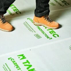 Taktec C600 White Premium Carpet Protector - 60m2 Coverage -Insulation Materials Shop taktec c600 white premium carpet protector 60m2 coverage footstep
