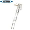 Werner BS EN 14975 3 Section Aluminium Loft Ladder With Handrail -Insulation Materials Shop werner 3 section loft ladder with handrail bs en 14975 78846