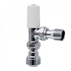 Terrier Lockshield Radiator Valve Angle Pattern & Push Fit Straight Connector